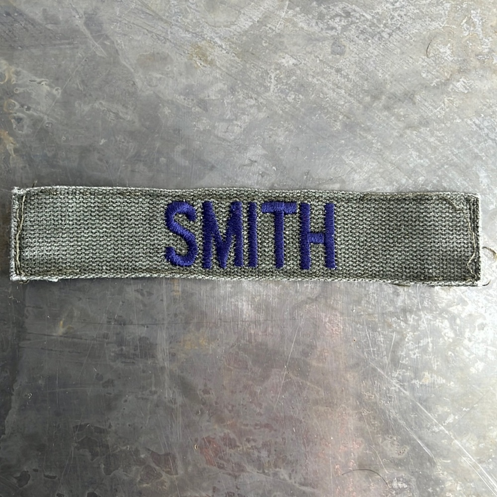 SMITH Embroidered Vintage ‘Army Green’ Military Name Tape Patch